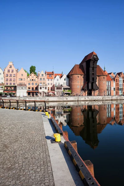 Miasto Gdańsk Gród Panoramę Starego Miasta Żuraw Widok Motławą Starego — Zdjęcie stockowe