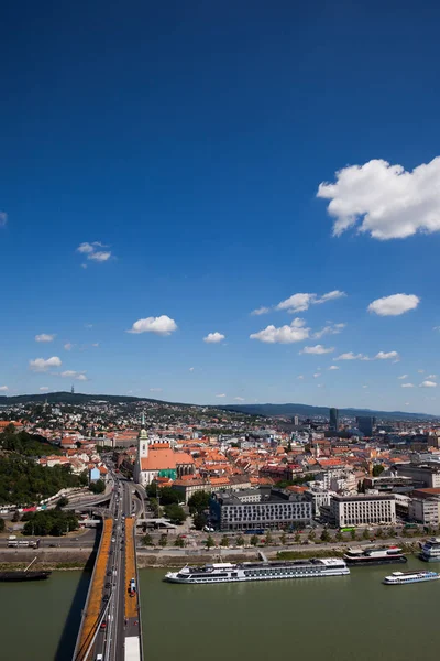 Slovensko Bratislava Pohled Přes Hlavní Město Panoráma Města — Stock fotografie