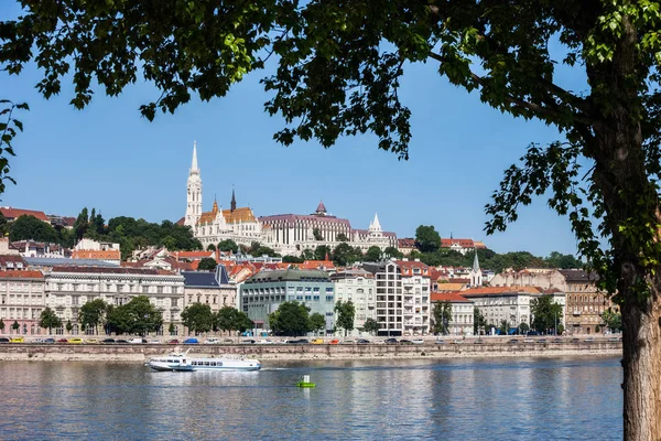 Maďarsko Budapešť Hlavní Město Budínské Straně Panoráma Města Podél Řeky — Stock fotografie