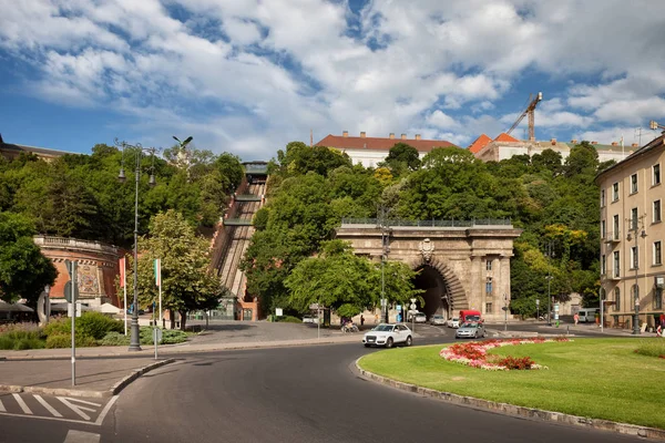 Macaristan Budapeşte Adam Clark Meydanı Buda Tünel Castle Hill Füniküler — Stok fotoğraf