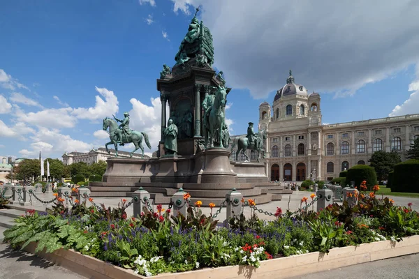 Австрия Город Вена Памятник Марии Терезии 1888 Исторический Музей Заднем — стоковое фото