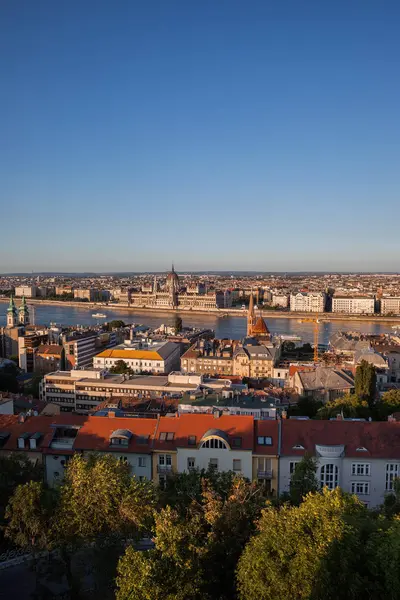 匈牙利 布达佩斯 首都城市景观在日落 — 图库照片