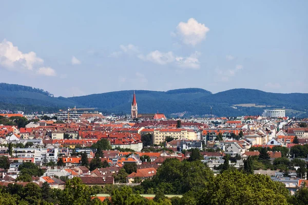 Avusturya Viyana Kenti Cityscape Hills Içinde Belgili Tanımlık Geçmiş — Stok fotoğraf