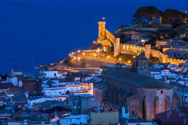 Tossa Mar Ciudad Por Noche Costa Brava Cataluña España — Foto de Stock