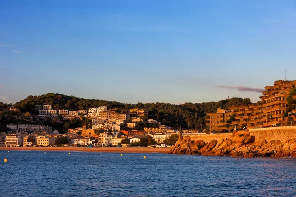 Tossa Mar Sunrise Semesterort Costa Brava Medelhavet Katalonien Spanien — Stockfoto