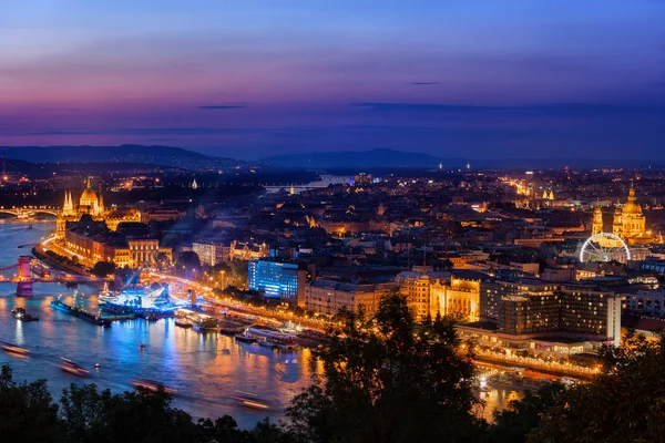 Panoráma Budapešti Soumraku Hlavní Město Maďarska Evropa — Stock fotografie