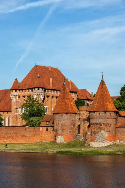 Malbork Castle Poland Medieval Brick Fortification Nogat River — Stock Photo, Image