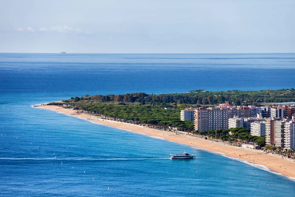 Blanes Πόλη Μεγάλη Παραλία Στη Μεσόγειο Θάλασσα Στην Costa Brava — Φωτογραφία Αρχείου