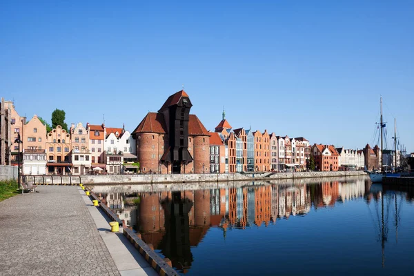 Gamla Stan Gdansk Polen Historiska Staden Center Skyline Med Reflektion — Stockfoto