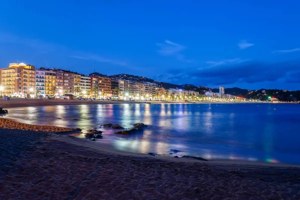 Lloret Mar Città Notte Località Costiera Sulla Costa Brava Catalogna — Foto Stock