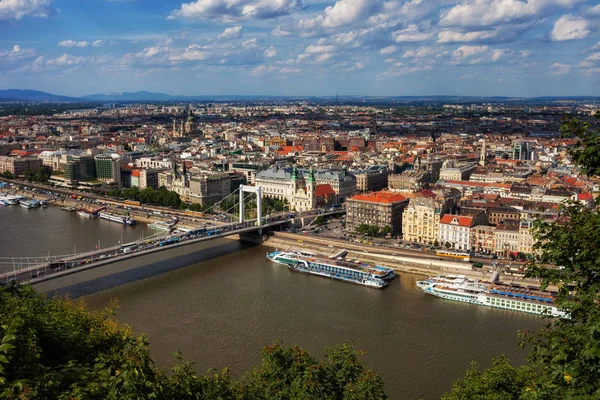 Widok Centrum Budapesztu Dunaju Węgrzech Europa — Zdjęcie stockowe