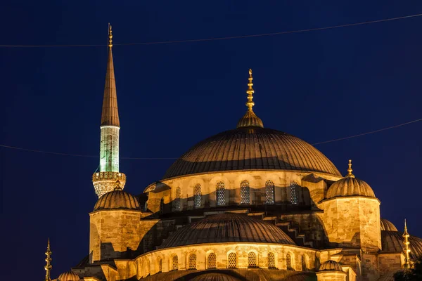 Turchia Istanbul Moschea Blu Sultan Ahmet Camii Cupole Notte Punto — Foto Stock