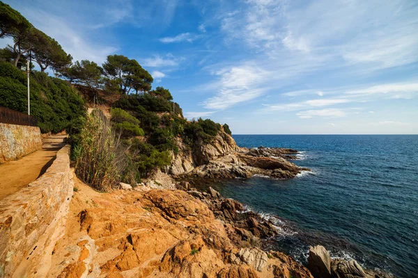 Malownicze Wybrzeże Costa Brava Morza Śródziemnego Ośrodku Miasta Lloret Mar — Zdjęcie stockowe