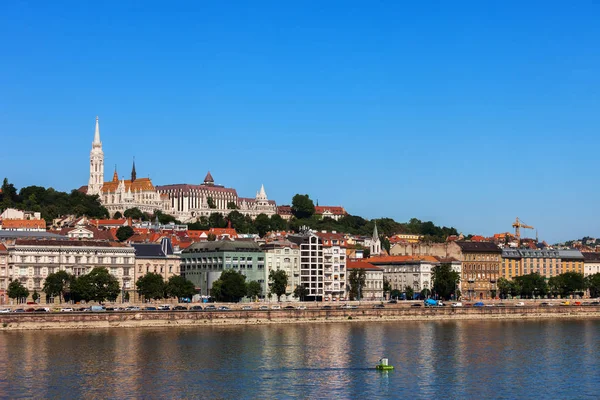 Město Budapešť Řeku Dunaj Maďarsku Budínské Straně Panoráma — Stock fotografie