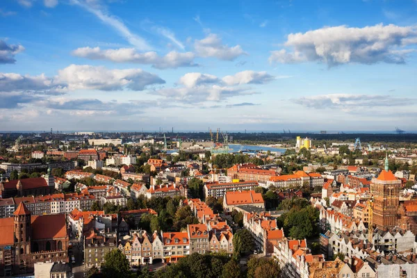 Ciudad Gdansk Polonia Vista Aérea Del Casco Antiguo — Foto de Stock