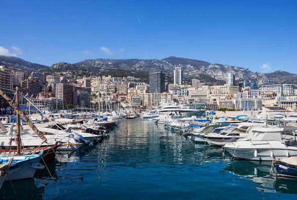 Monaco Principality Monte Carlo Cityscape Yachts Boats Port Hercule Europe — Stock Photo, Image