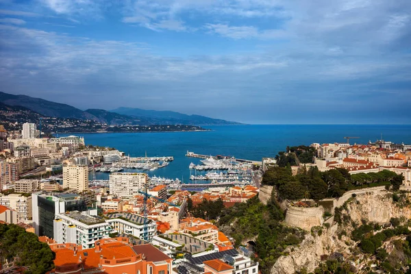 Город Монако Вид Над Городом Карло Порт Старый Город Средиземном — стоковое фото