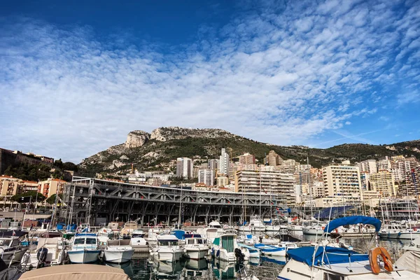 Principato Monaco Skyline Della Città Port Hercules — Foto Stock