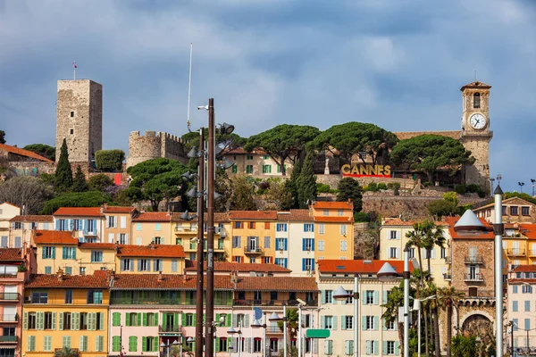 Cannes Stadtsilhouette Häuser Der Altstadt Suquet Frankreich — Stockfoto
