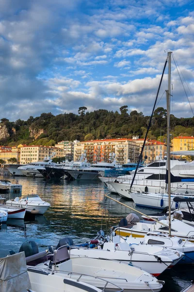 Frankrijk Cote Azur Nice City Boten Jachten Haven Van Nice — Stockfoto