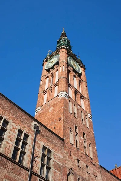 Polónia Cidade Gdansk Main Old Town Hall Tower — Fotografia de Stock
