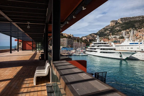 Bağlantı Noktası Monaco Üzerinde Akdeniz Güney Avrupa Sahil Görünümünden Mesire — Stok fotoğraf