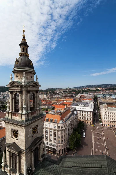 Stad Boedapest Bell Toren Van Stephen Basiliek Szent Istvan Square — Stockfoto