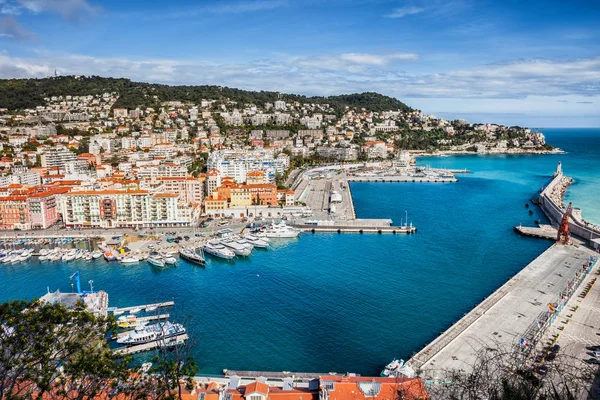 Stadt Nice Frankreich Blick Über Den Hafen Von Nice Der — Stockfoto