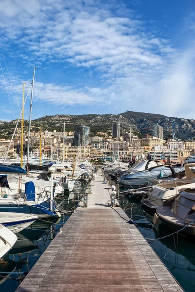 Yachts Sailing Boats Monaco Principality View Pier Port Hercule Monte — Stock Photo, Image