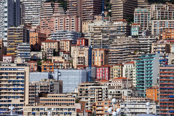 Principato Monaco Paesaggio Urbano Densamente Popolato Sfondo Urbano Sul Pendio — Foto Stock