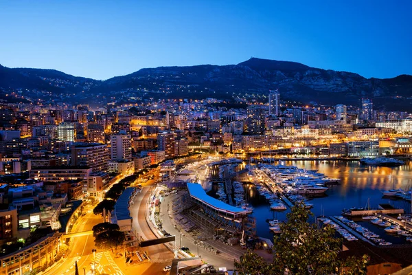 Fürstentum Monaco Abend Mittelmeerküste — Stockfoto