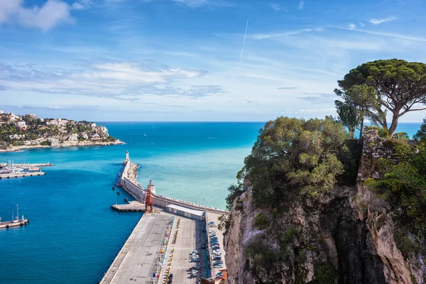 Cidade Nice França Cais Penhasco Castle Hill Mar Mediterrâneo Riviera — Fotografia de Stock