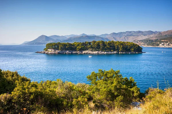 Isla Daksa Cerca Dubrovnik Costa Del Mar Adriático Croacia Europa —  Fotos de Stock