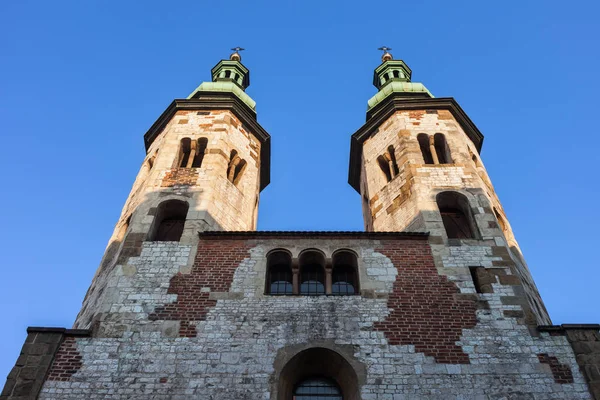 Kerk Van Andrew Krakow Polen 11E Eeuwse Romaanse Architectuur — Stockfoto