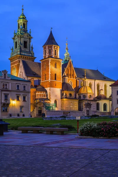 Wawel Cathedral Night Krakow Poland Royal Archcathedral Basilica Saints Stanislaus — Stock Photo, Image