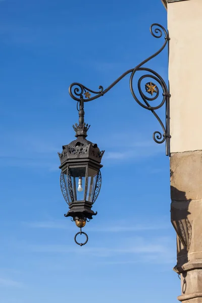 Vintage Zierlampe Auf Tuchhalle Sukiennice Krakau Polen — Stockfoto