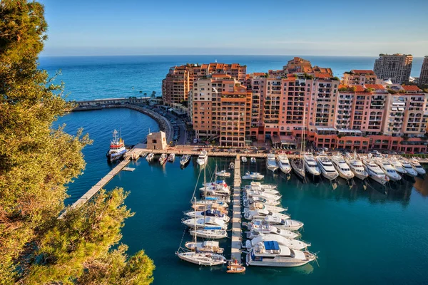 Bağlantı Noktası Fontvieille Akdeniz Güney Avrupa Tarihinde Monako Daki — Stok fotoğraf