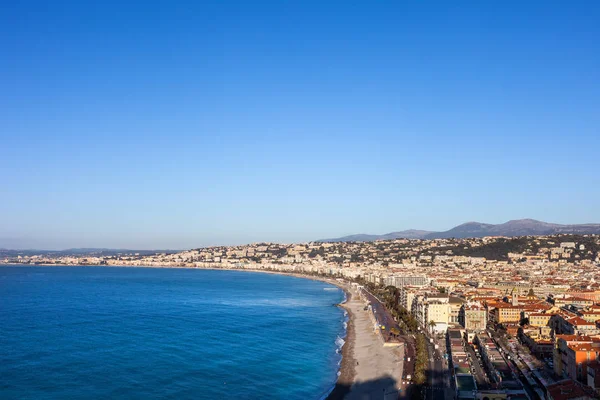 Aerial View City Nice France French Riviera Cityscape Mediterranean Sea — Stock Photo, Image