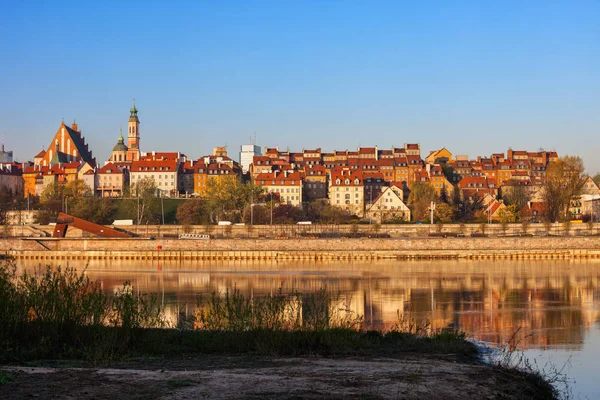 Warschau Stadtsilhouette Altstadt Blick auf den Fluss — Stockfoto