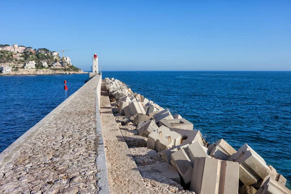 Long Sea Pier In City Of Nice In France — Stock Photo, Image