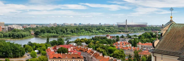 Warsaw Panorama Along Vistula River In Poland — Stock Photo, Image