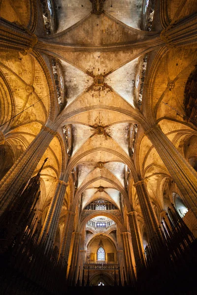 Kathedraal van Barcelona Gotische interieur — Stockfoto