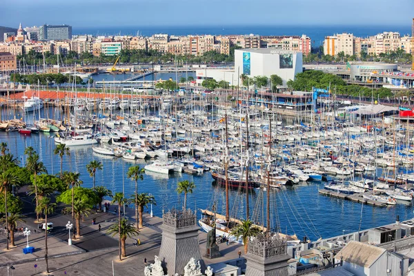 Port Vell in Barcelona Aerial View — Stock Photo, Image