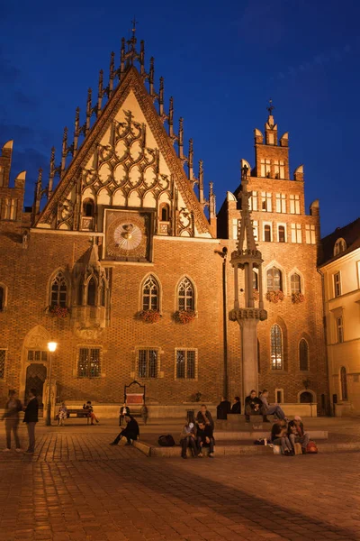 Old Town Hall by Night in Wroclaw — Stock Photo, Image