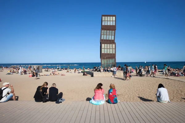 Wieża przy plaży Barceloneta w Barcelonie — Zdjęcie stockowe