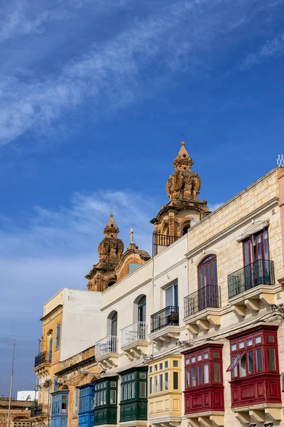 Malta 'daki Msida Geleneksel Evleri — Stok fotoğraf