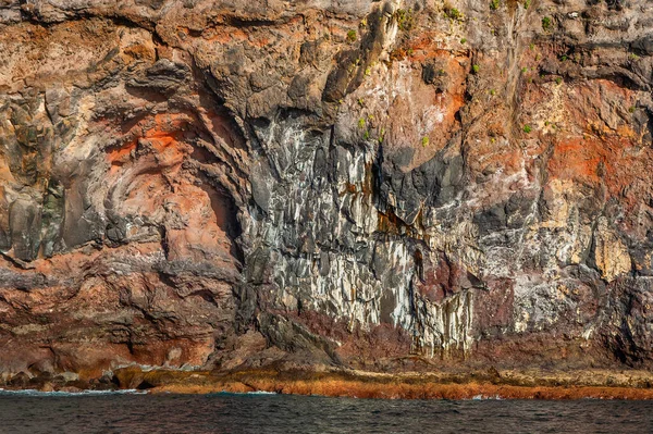 Scenic Rock Kust Achtergrond Los Gigantes Klif Aan Atlantische Oceaan — Stockfoto