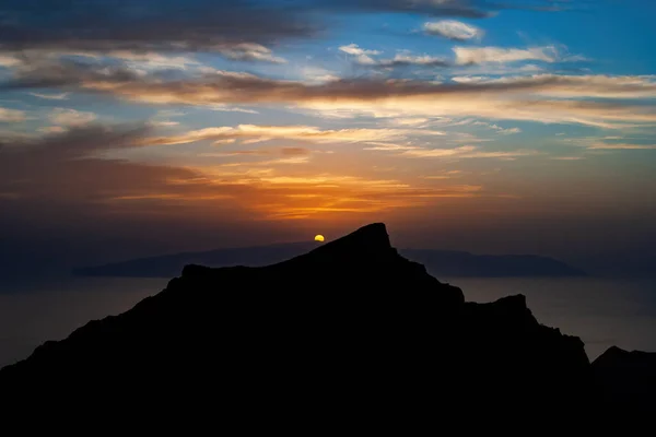 Puesta Sol Sobre Isla Gomera Océano Atlántico Vista Desde Isla —  Fotos de Stock