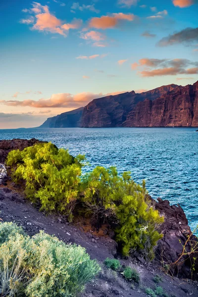 Tenerife Eilandkust Atlantische Oceaan Los Gigantes Kliffen Aan Horizon Canarische — Stockfoto