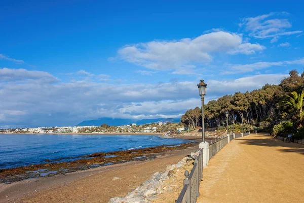 Promenáda Podél Moře Směrem Puerto Banus Costa Del Sol Marbella — Stock fotografie